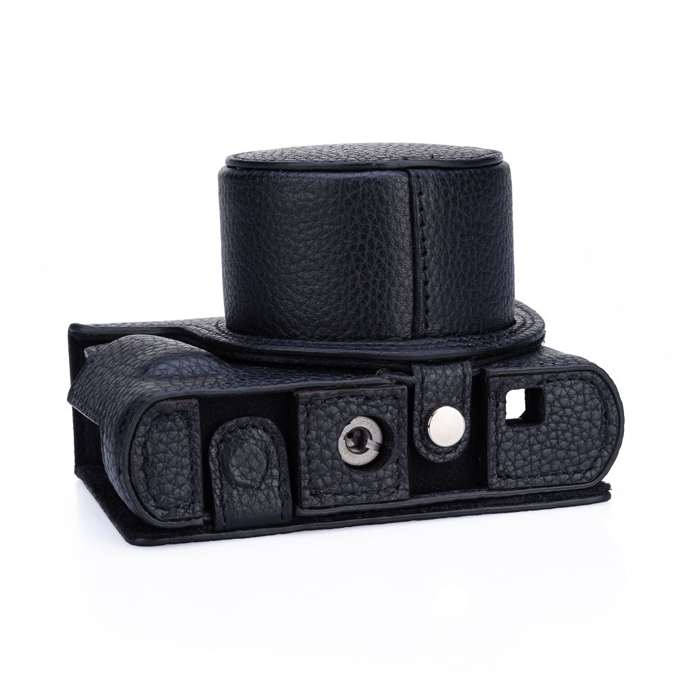 Funda Everready Oberwerth para Leica D-Lux 8 (negra, costuras negras)
