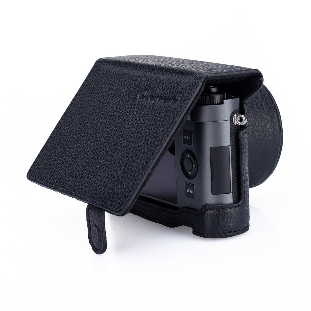 Funda Everready Oberwerth para Leica D-Lux 8 (negra, costuras negras)