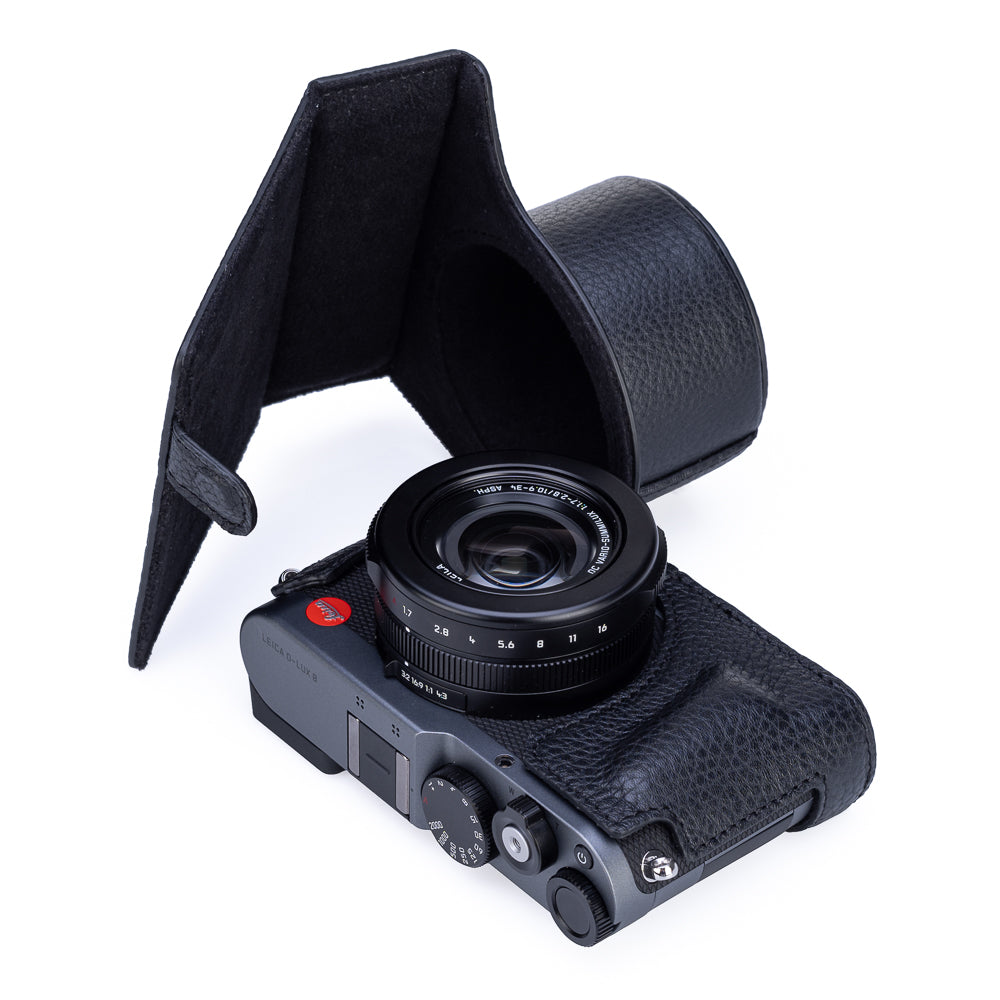 Funda Everready Oberwerth para Leica D-Lux 8 (negra, costuras negras)