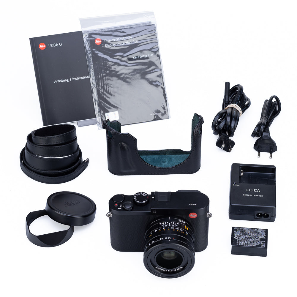 Leica Q (Typ 116) usada, negra, con funda media