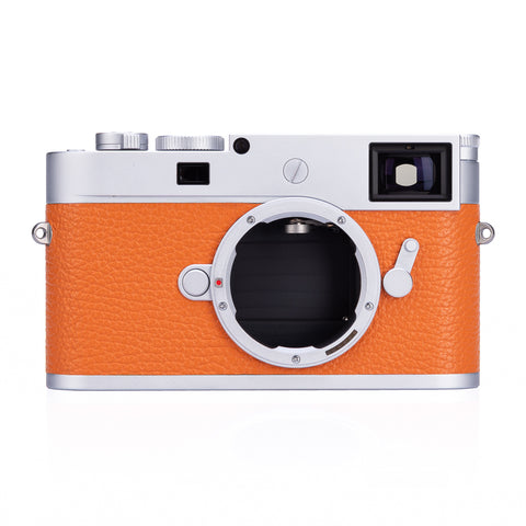 Used Leica M11-P, silver chrome with Orange Leather - Recent Leica CLA