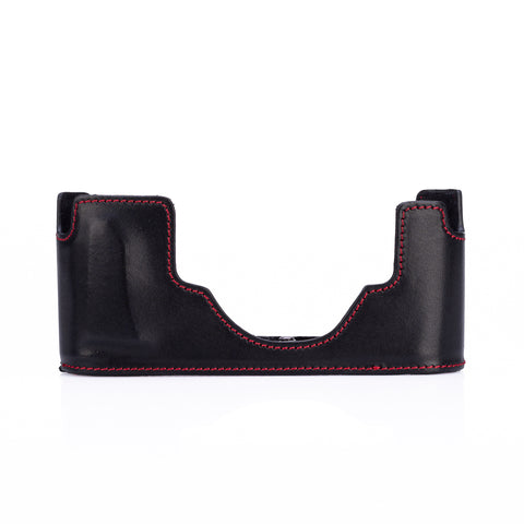 Used Oberwerth Classic Half Case for Leica M11, black with red stitching
