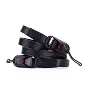 Correa para el cuello cómoda Arte di Mano con anclajes Peak Design, 95 cm - Negro Rally con costuras negras