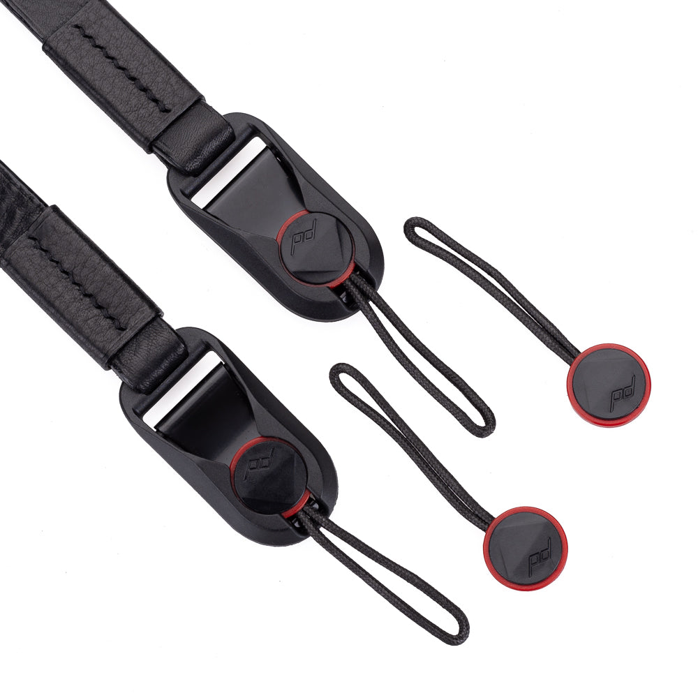Arte di Mano Comodo Correa para el cuello con anclajes Peak Design, XL, 120cm - Negro Rally con costuras negras