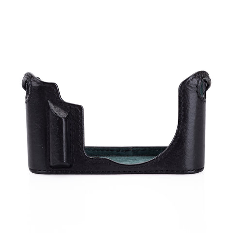 Used Arte di Mano Aventino Half Case for Leica CL with  Door - Black with Black Stitching