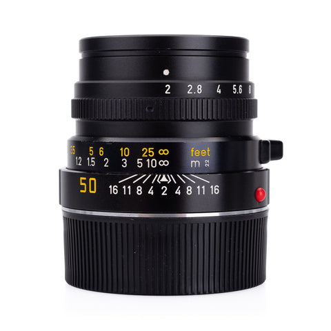 Used Leica Summicron-M 50mm f/2 V4, black (Germany) - 6-Bit - with UVa Filter - Recent Leica CLA