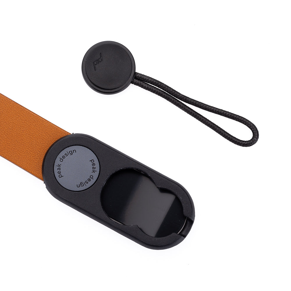 Peak Design Cuff - Correa de muñeca de cuero para cámara con conexión rápida, Ámbar