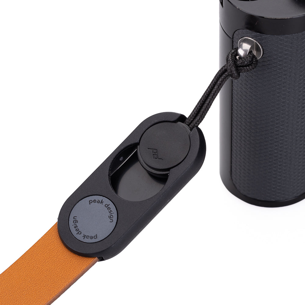 Peak Design Cuff - Correa de muñeca de cuero para cámara con conexión rápida, Ámbar