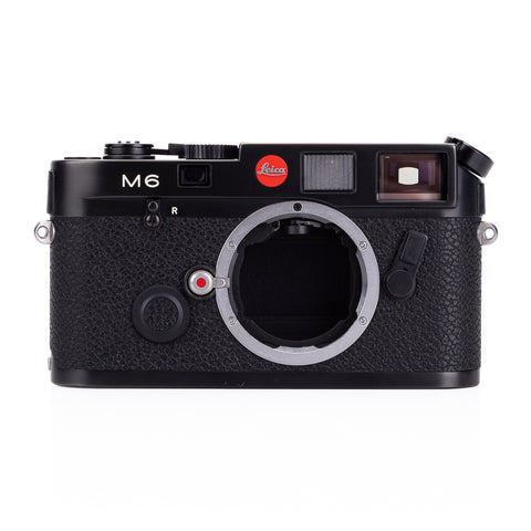 Used Leica M6 0.72, black chrome 'Big Logo' (1988) with MP Finder - Recent Leica CLA