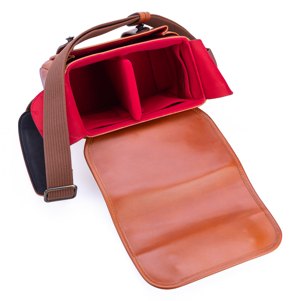Bolso de cuero para cámara Oberwerth Louis M11, color coñac