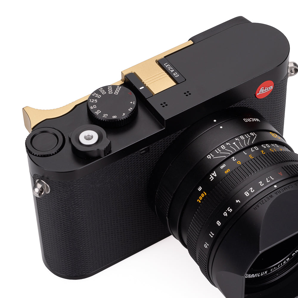 Reposapulgar para Leica Q3, latón, acabado arenado