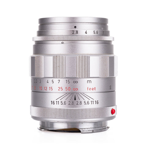 Used Leica Tele-Elmarit-M 90mm f/2.8, silver chrome 'Fat' V1 (1964) - Recent Leica Wetzlar CLA