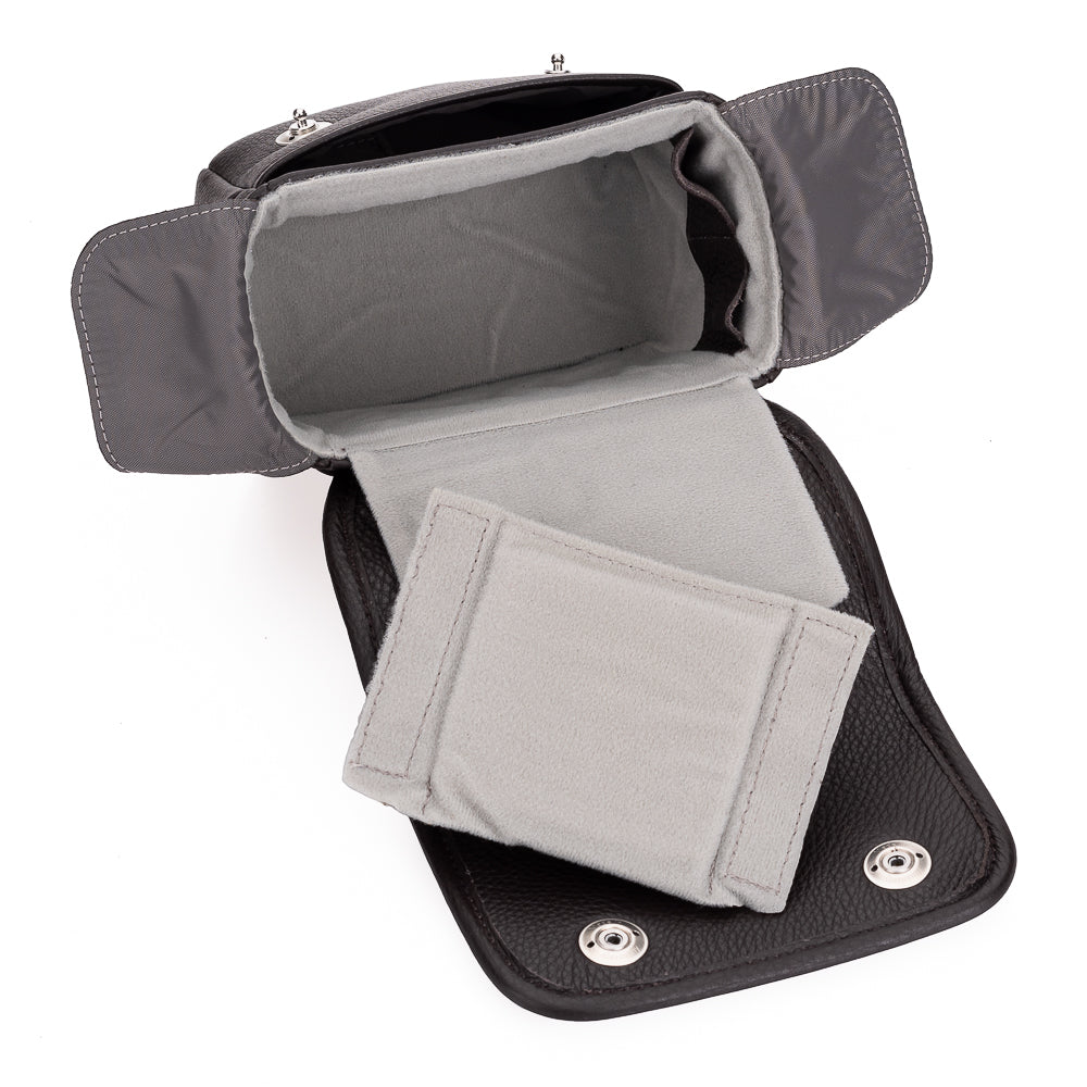 Bolso de cuero para cámara Oberwerth Charlie 2 extrapequeño con inserto, marrón oscuro