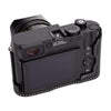 Arte di Mano Leica Q3 Half Case (Type 1-SD, Screw Secured) - Rally Black with White Stitching