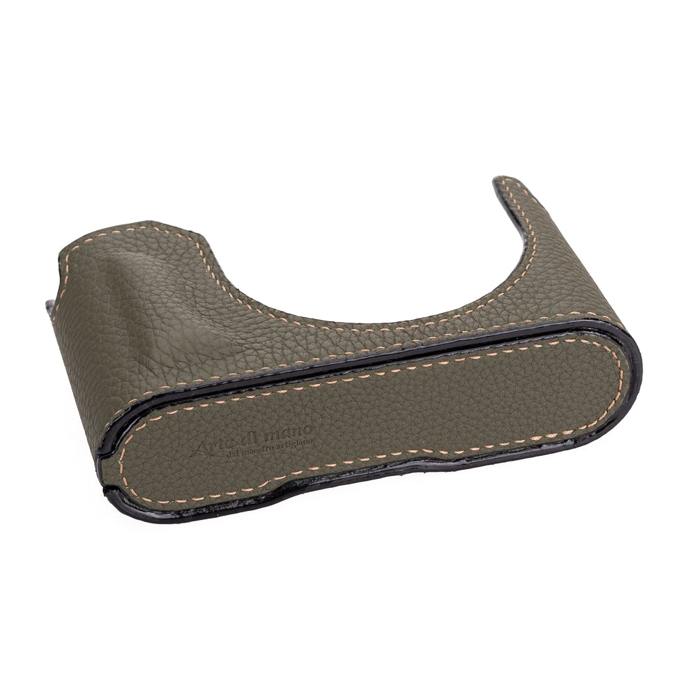 Arte di Mano Leica Q3 Half Case (Type 1-SD, Screw Secured) - Shrunken Calf Khaki