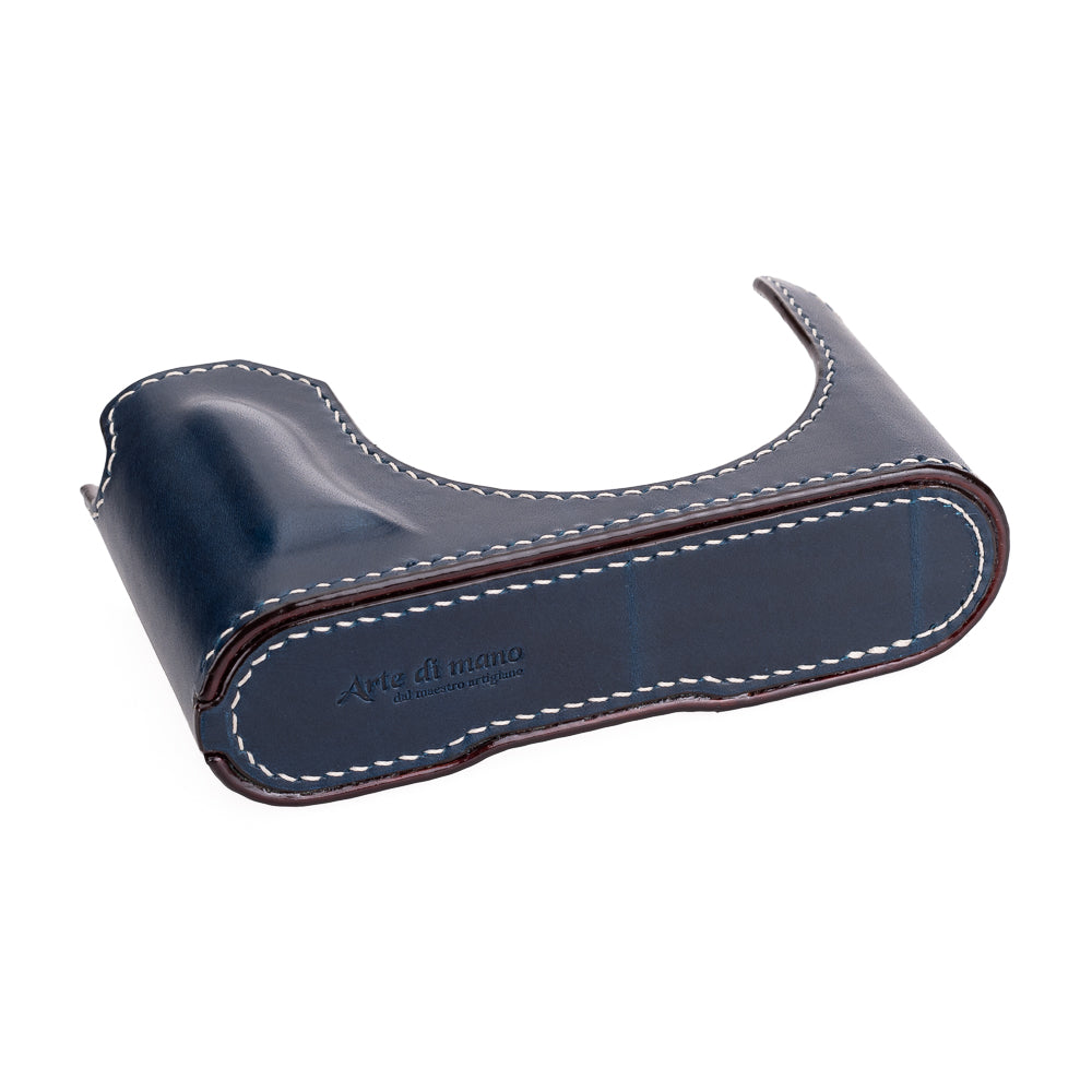 Media funda Arte di Mano para Leica Q3 (Tipo 1-SD, fijación mediante tornillos) - Buttero azul marino