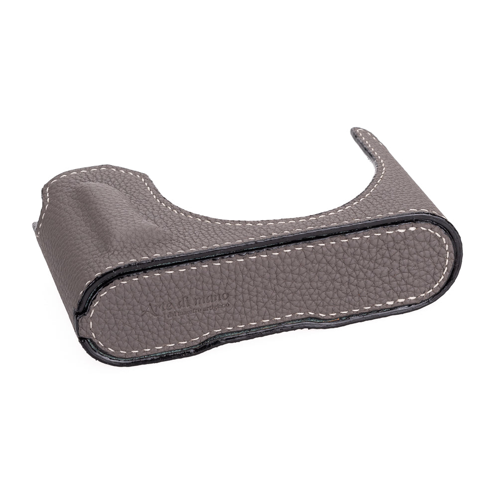 Media funda Arte di Mano para Leica Q3 (Tipo 1-SD, fijación mediante tornillos) - Gris piel de becerro Shrunken