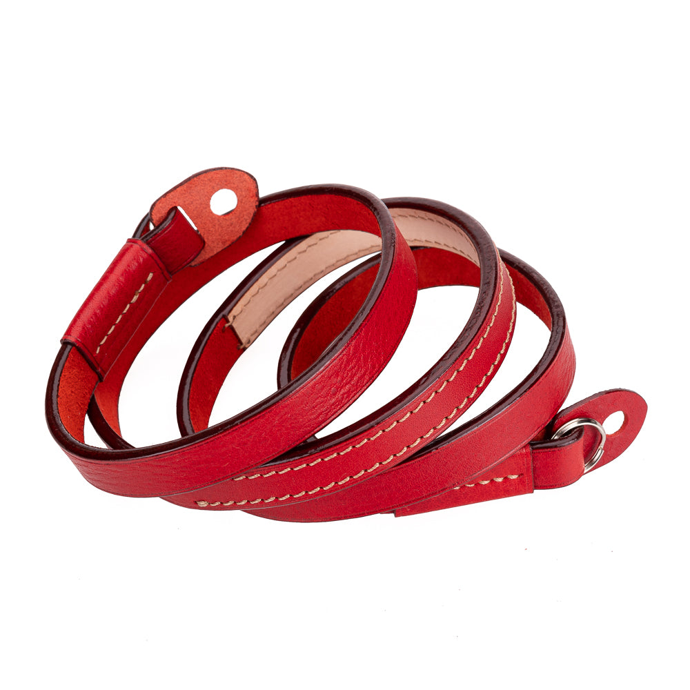 Correa para el cuello Arte di Mano, 95 cm, en piel Buttero roja