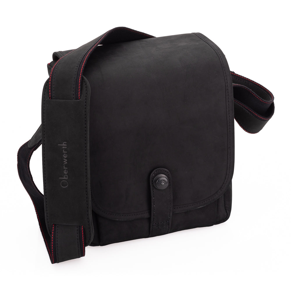 Bolso para cámara Oberwerth SL, pequeño, negro con forro rojo