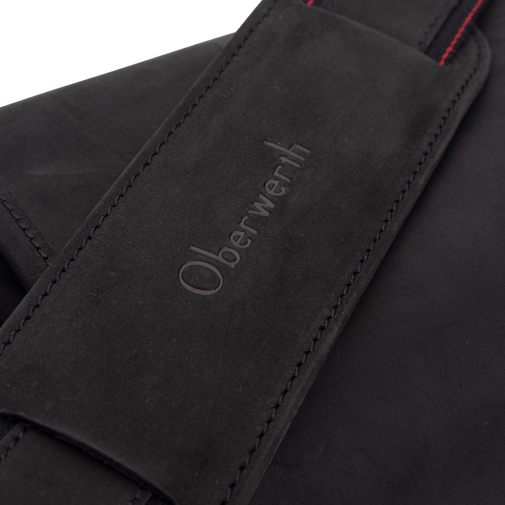 Bolso para cámara Oberwerth SL, pequeño, negro con forro rojo