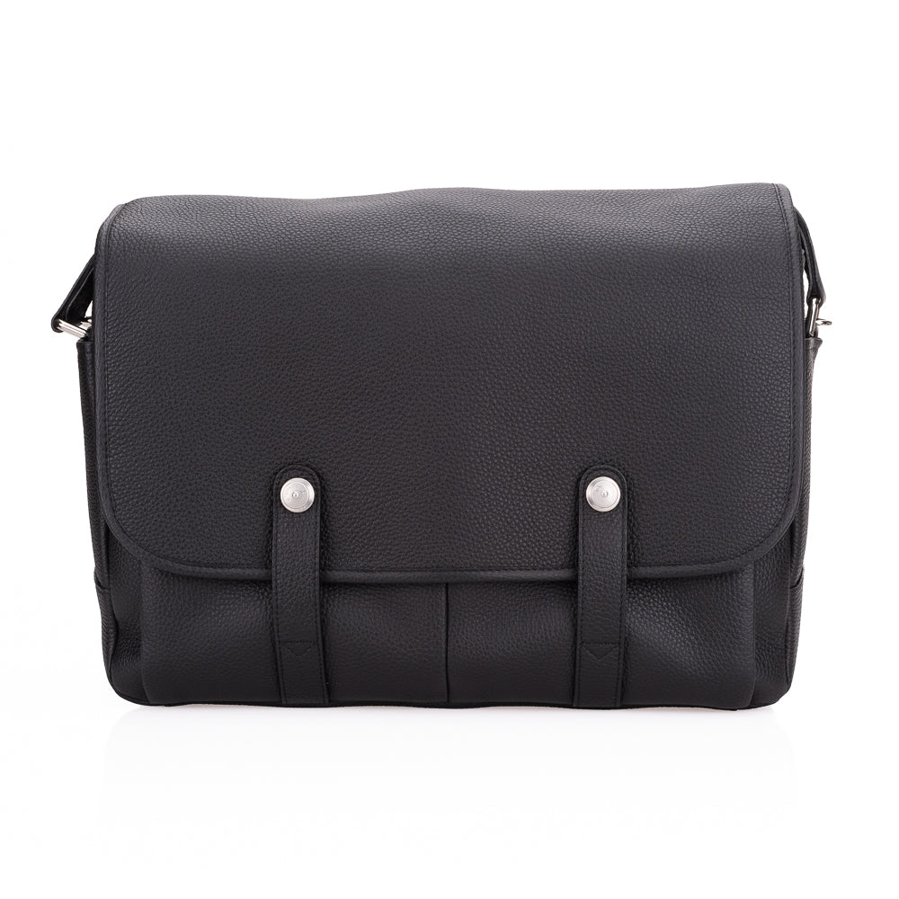 Oberwerth Richard 2, bolsa grande de cuero para cámara y negocios, negra con forro rojo