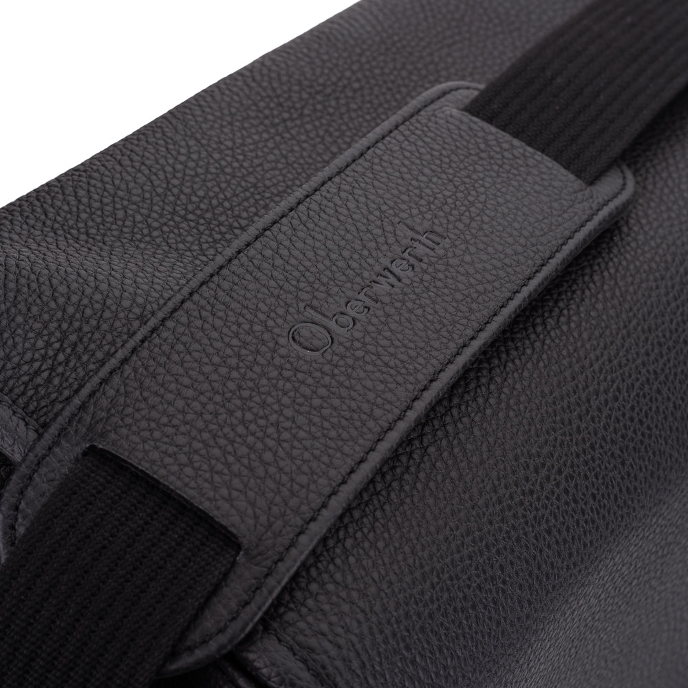 Oberwerth Richard 2, bolsa grande de cuero para cámara y negocios, negra con forro rojo