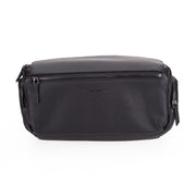 Bandolera grande para cámara Oberwerth - Cuero - Negra con forro rojo