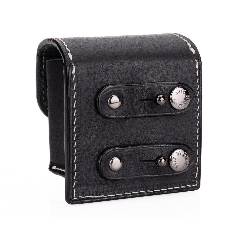 Funda de cuero Arte di Mano para Leica Visoflex 2 - Negro Rally con costuras blancas