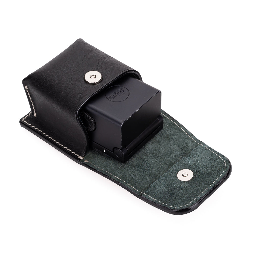 Funda de cuero Arte di Mano para Leica Visoflex 2 - Negro Rally con costuras blancas