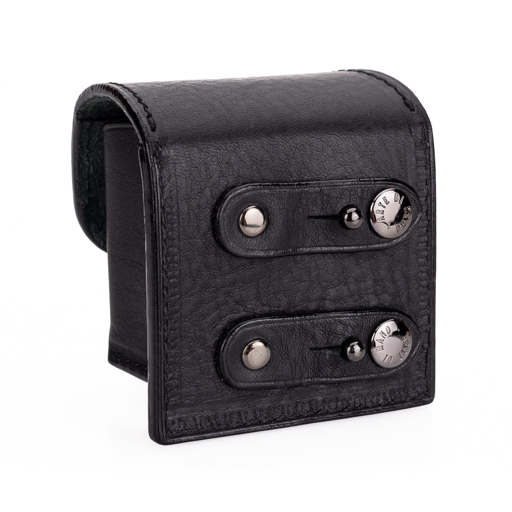 Funda de cuero Arte di Mano para Leica Visoflex 2 - Minerva negra con costuras negras