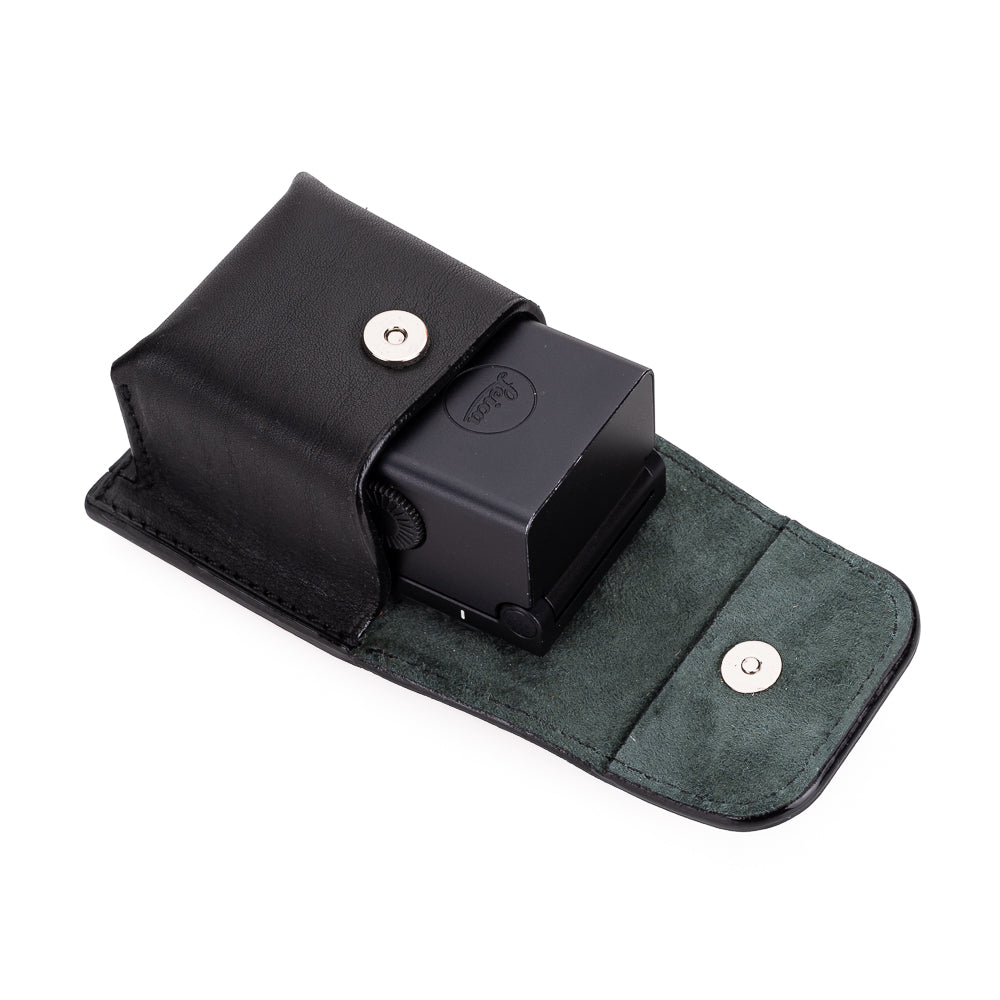 Funda de cuero Arte di Mano para Leica Visoflex 2 - Minerva negra con costuras negras