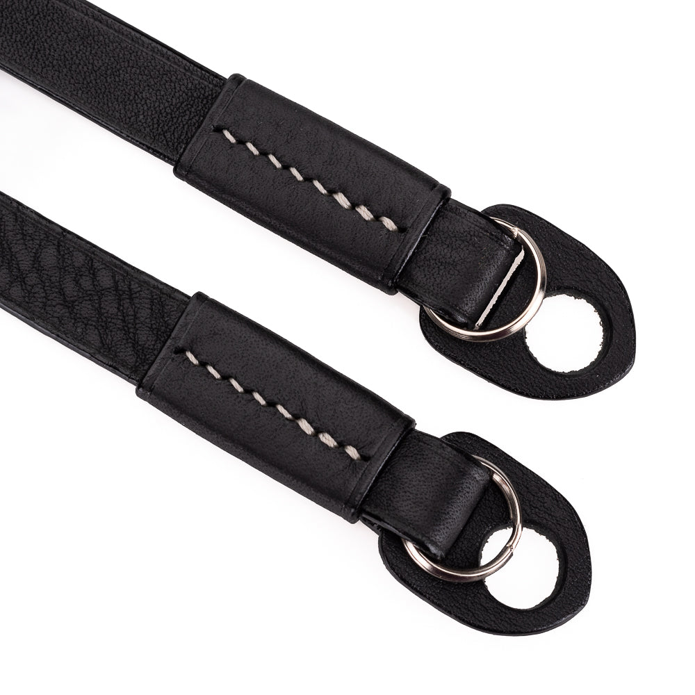 Correa para cuello Arte di Mano Boa, 95 cm - Minerva negra con costuras blancas