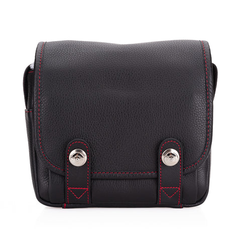 Oberwerth Leica Q3 Leather Camera Bag - Black with Red Stitching