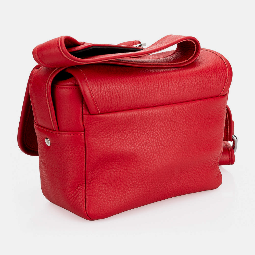 Bolso para cámara de cuero Oberwerth ‘Phil’ - Rojo fuego