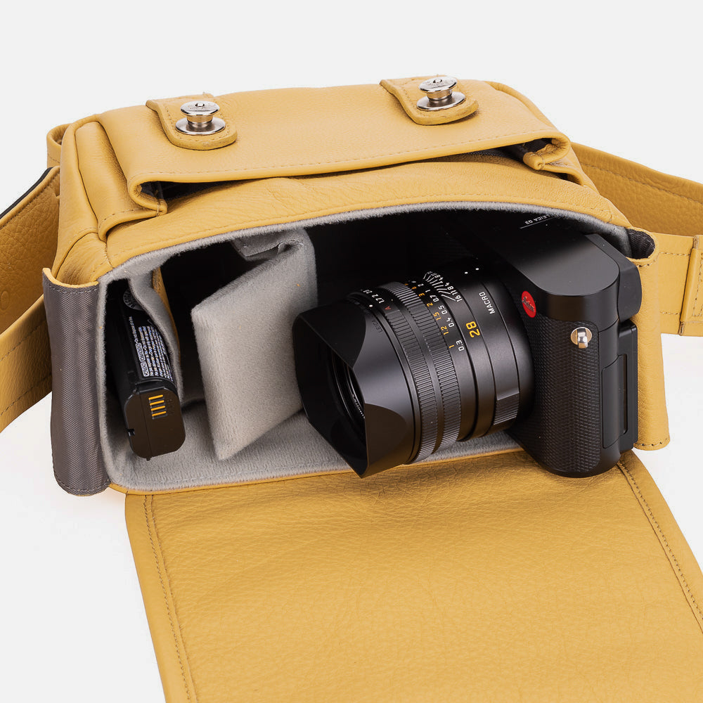 Bolso para cámara de cuero Oberwerth ‘Phil’ - Jengibre