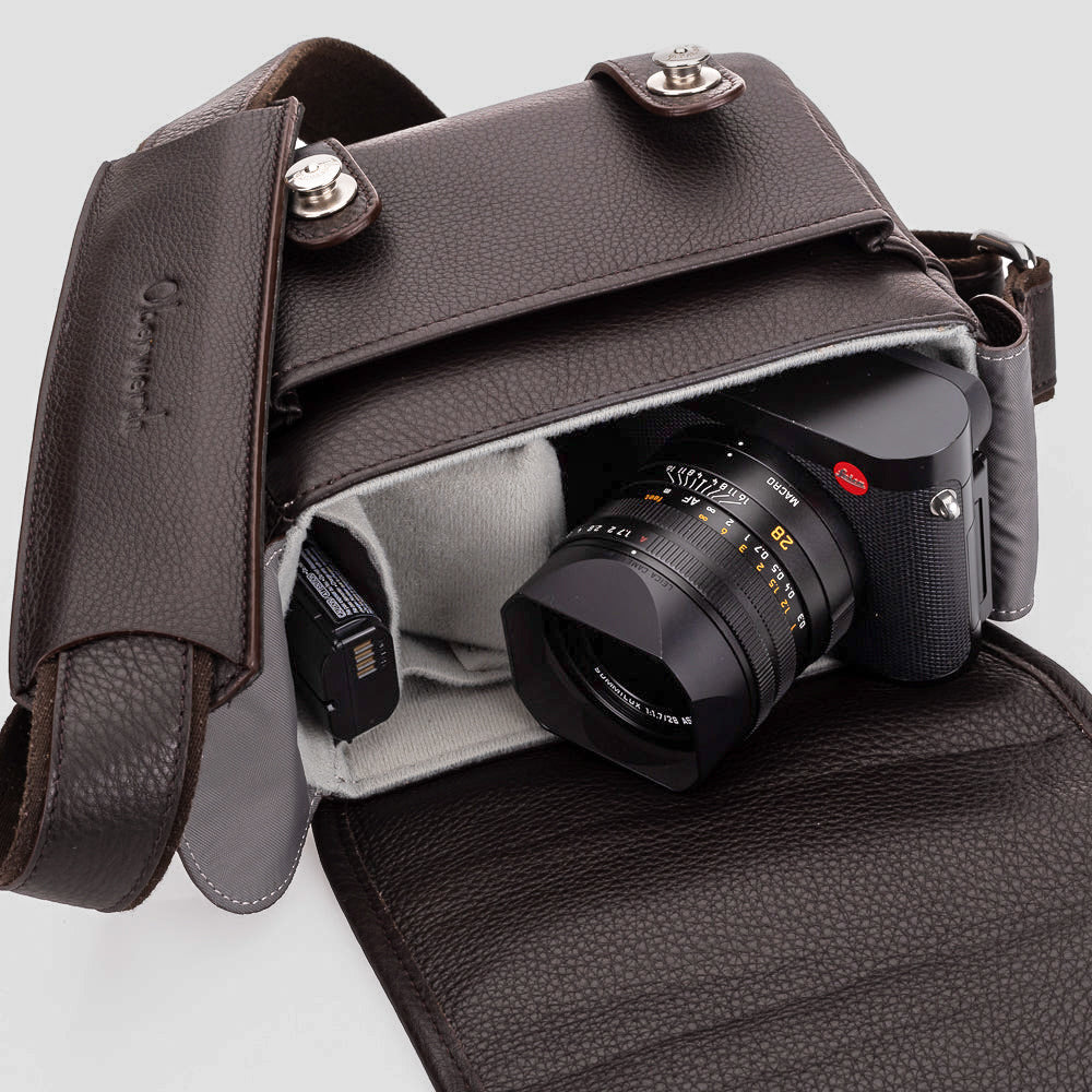 Bolso para cámara de cuero Oberwerth ‘Phil’ - Marrón oscuro