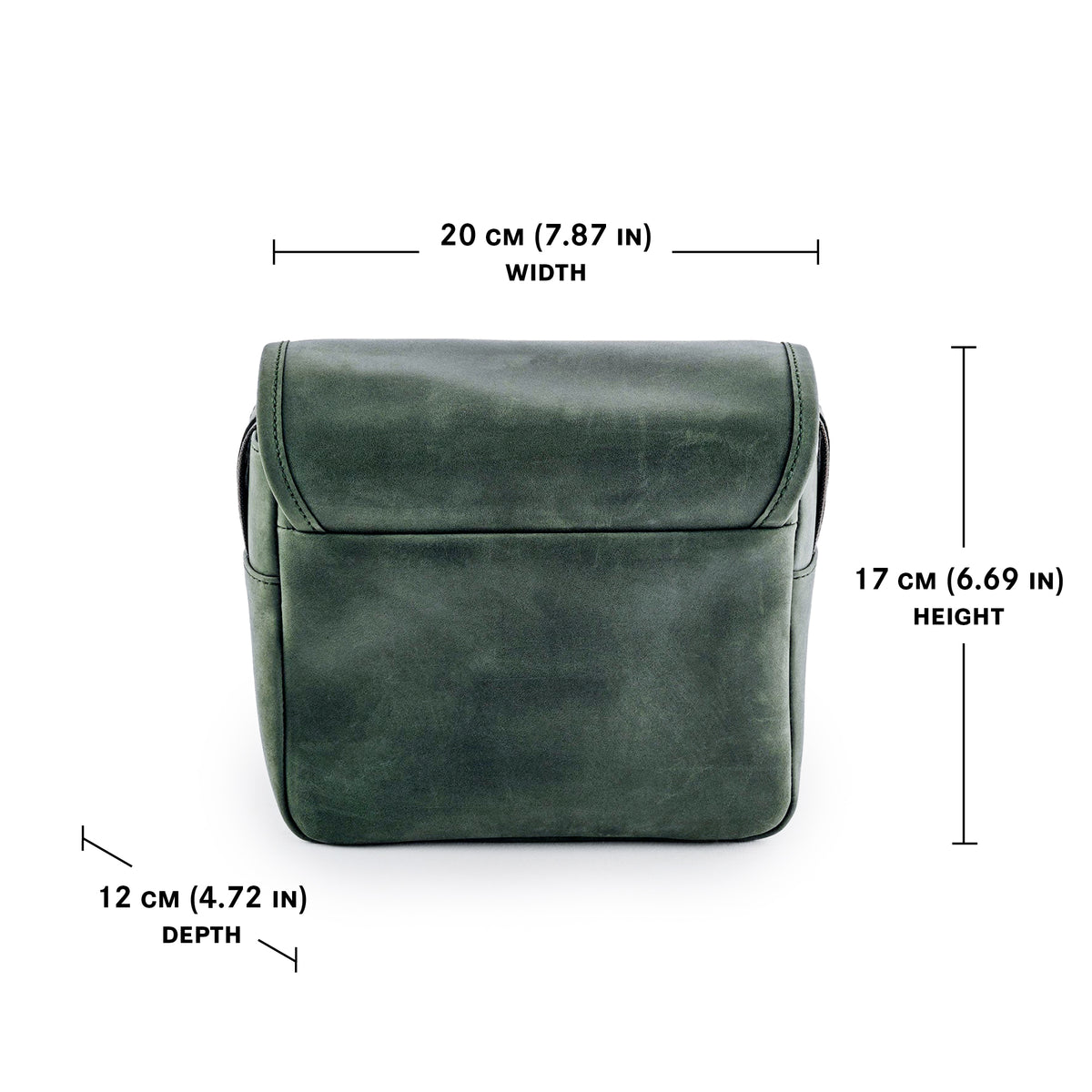 Oberwerth The Q, bolsa fotográfica de cuero, verde pino con forro rojo