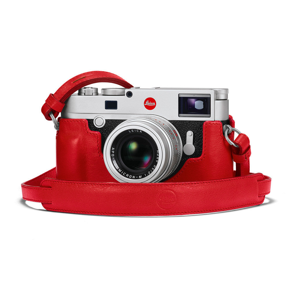 Protector de cuero rojo para cámara Leica M10
