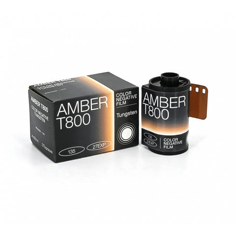 Amber T800 Tungsten Balanced Color Negative Movie Film (35mm Roll Film, 27 Exposures, C-41, Non-DX)
