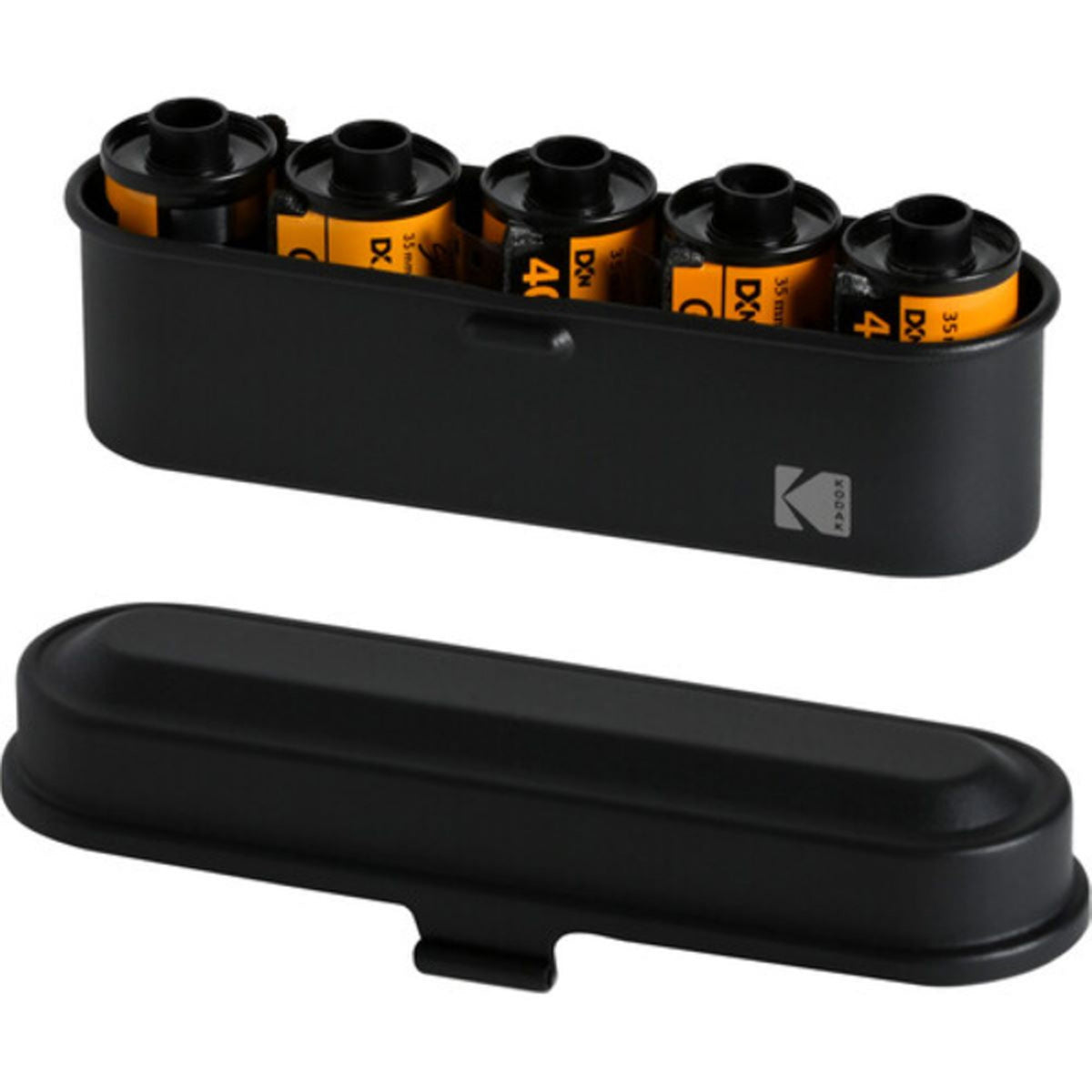 Estuche de acero Kodak para película de 135 mm (tapa negra/cuerpo negro)
