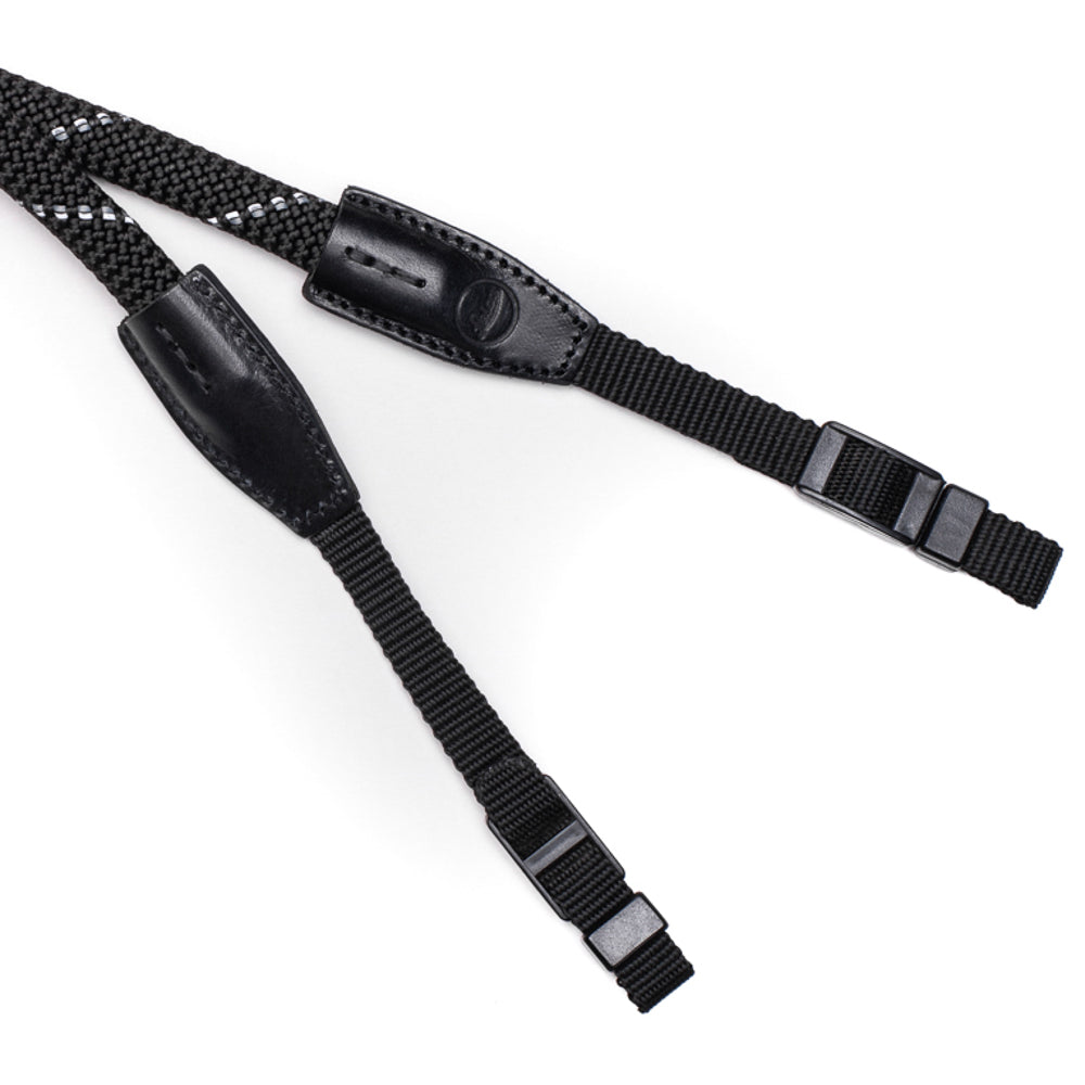 Correa de cuerda Leica, negra reflectante, 100 cm, estilo bucle de nailon