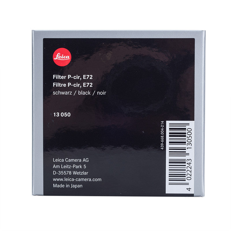 Leica E72 Circular Polarizer, Black