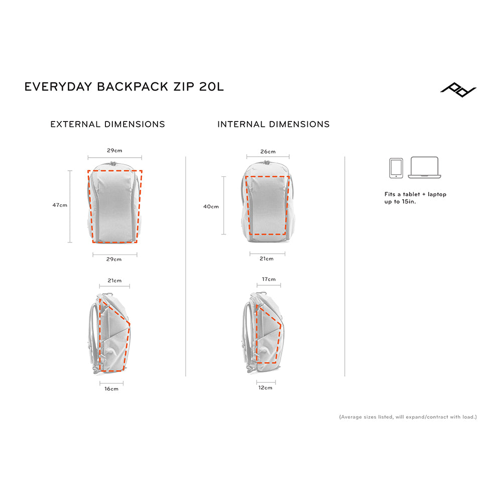 Mochila Peak Design Everyday V2 de 20 L - color ceniza