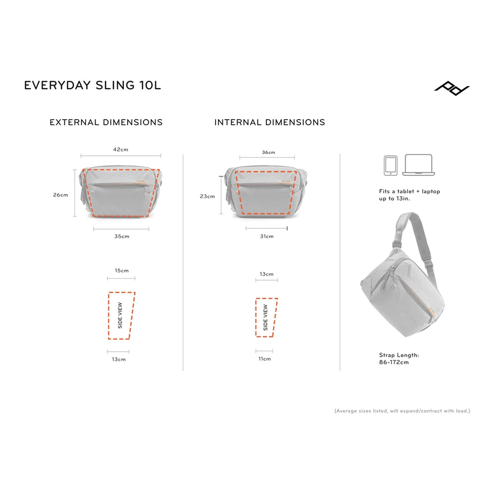 Peak Design Everyday Sling v2 (Ash, 10 L)