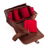 Oberwerth Frankfurt Leather Camera Bag with Red Insert, Chocolate Brown
