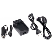 Cargador de batería individual SD-Charge de Video Devices para PIX-E (110-240v) con adaptador europeo y cargador para coche