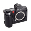 Arte di Mano Half Case for Leica SL2 with Battery Access Door, Open Style - Black with White Stitching