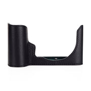 Media funda Arte di Mano para Leica SL2 con puerta de acceso a la batería, estilo abierto - Negro con costuras negras