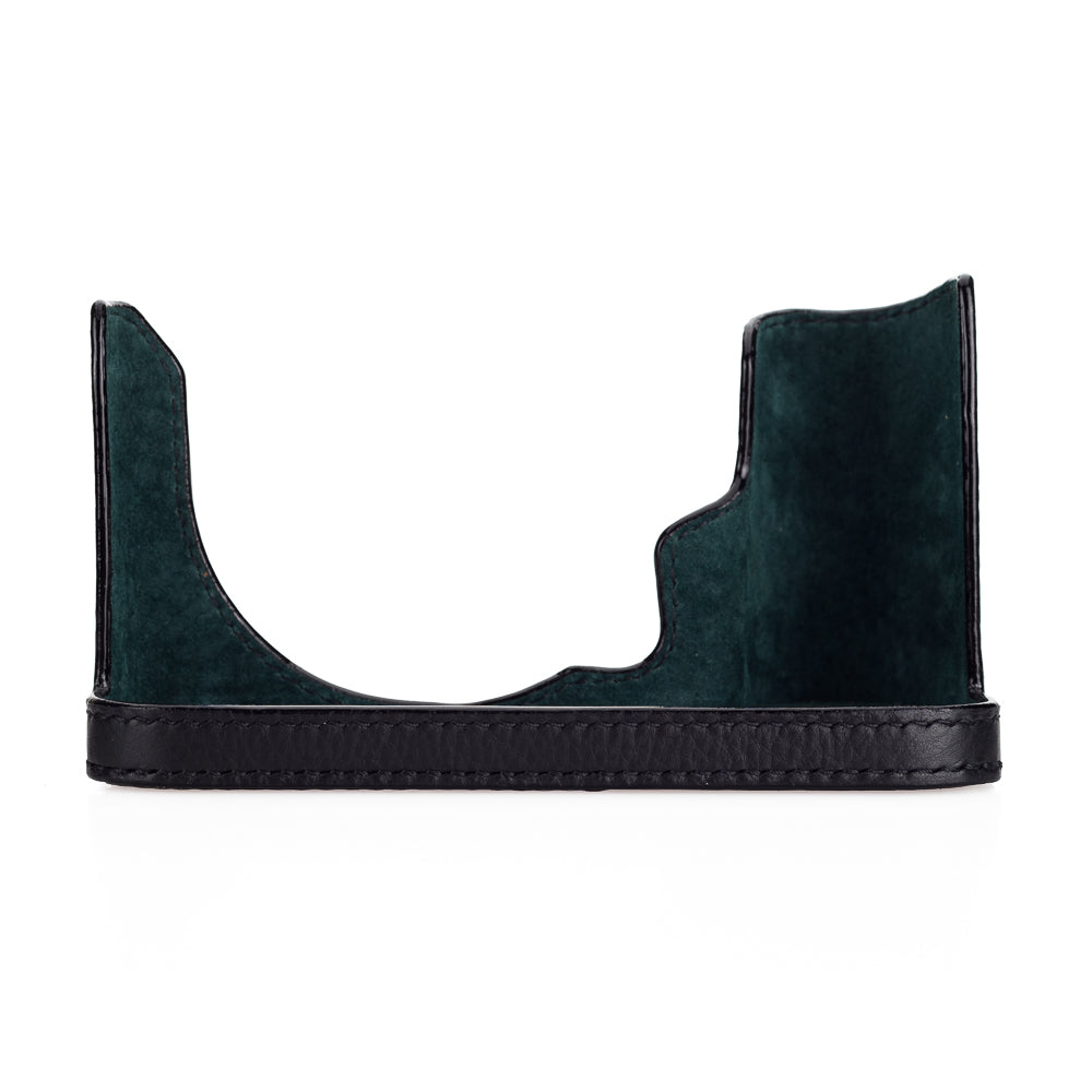 Media funda Arte di Mano para Leica SL2 con puerta de acceso a la batería, estilo abierto - Negro con costuras negras