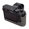 Arte di Mano Leica Q2 Half Case with Battery & SD Card Access Door - Perlinger Shrunken Calf Gray